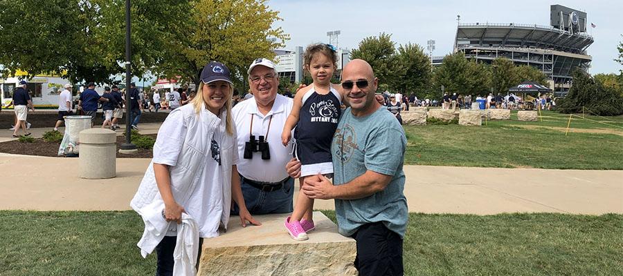 Ted with his family at a Penn State football game
