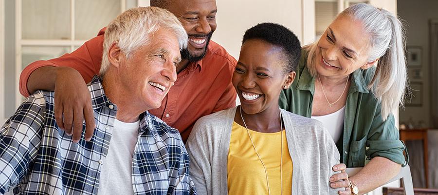 Senior friends enjoying each others' company