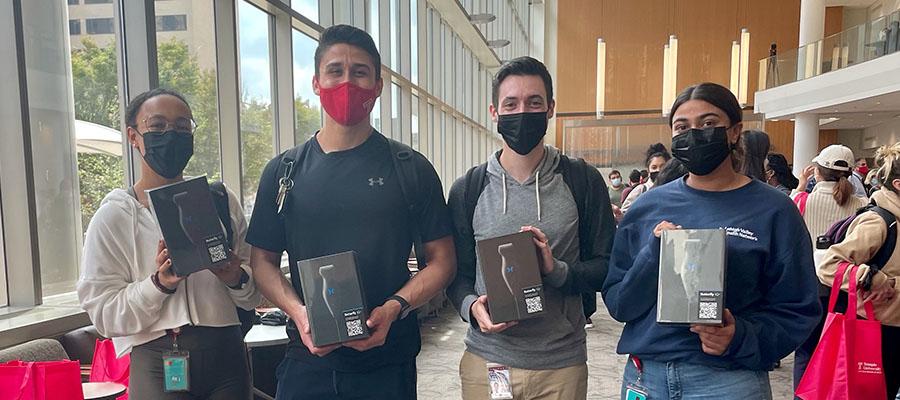Lewis Katz School of Medicine students with Butterfly iQ Ultrasound devices
