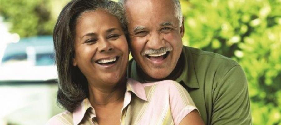 Couple hugging outside