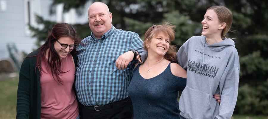 Temple patient, Dean, with his family