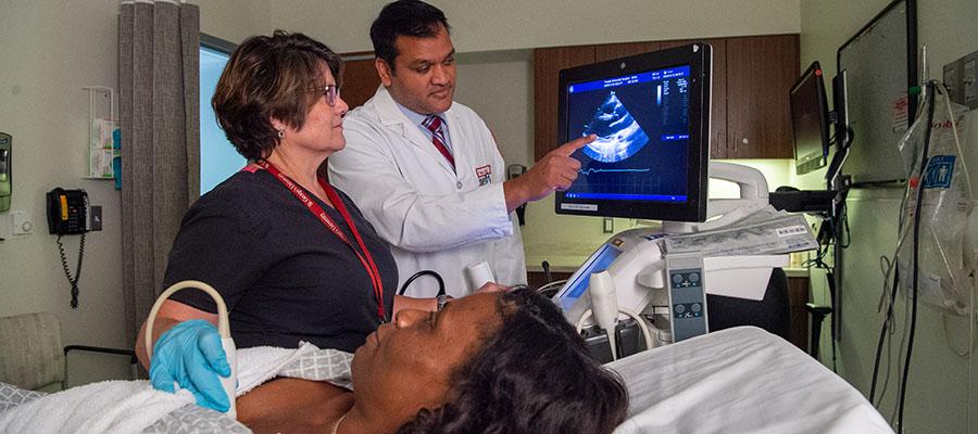 Dr. Patil explains Allison's echocardiogram results