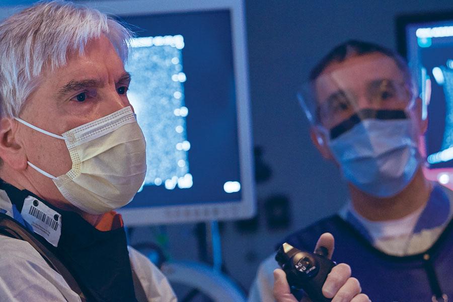 Dr. Gerard Criner performing bronchoscopic lung volume reduction procedure