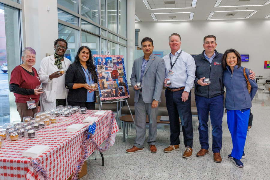 Temple University Hospital President & CEO and Temple Health Executive Vice President Abhi Rastogi, MBA, MIS joined in our Veterans Day celebrations at TUH-Main Campus.