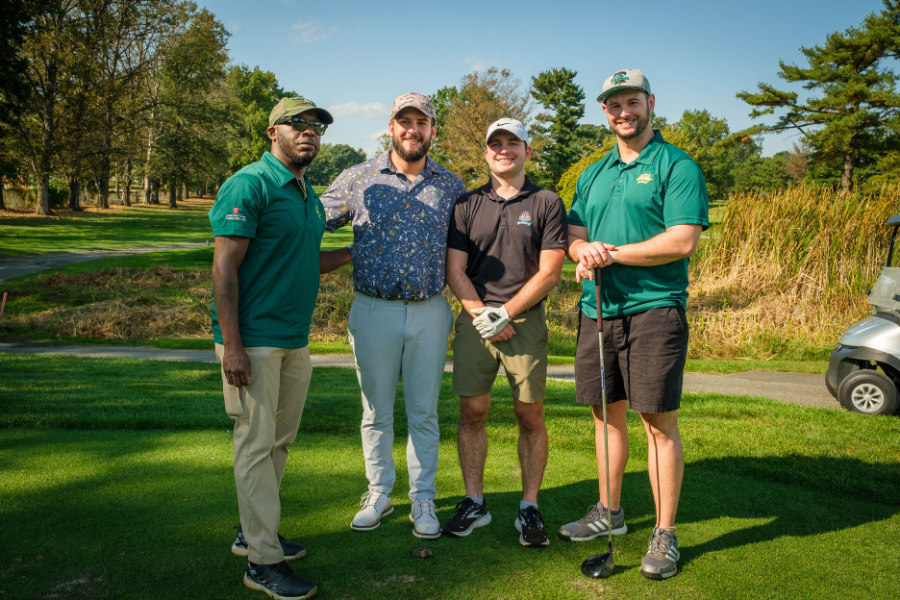 Members of the Blunt Force Trauma Unit at the Philadelphia Firefighters Local 22 Golf Outing with the Temple Burn Center.