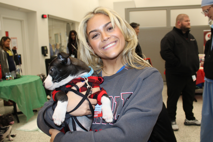 When it came time to take the photo, this puppy was suddenly camera shy!