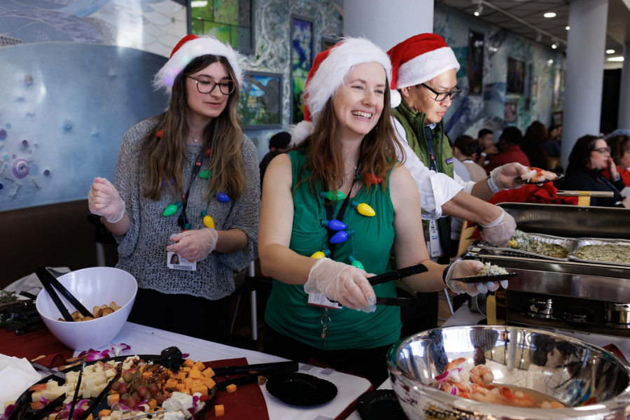 All across Temple Health—and here at Fox Chase—team members signed up to serve meals to their coworkers. 