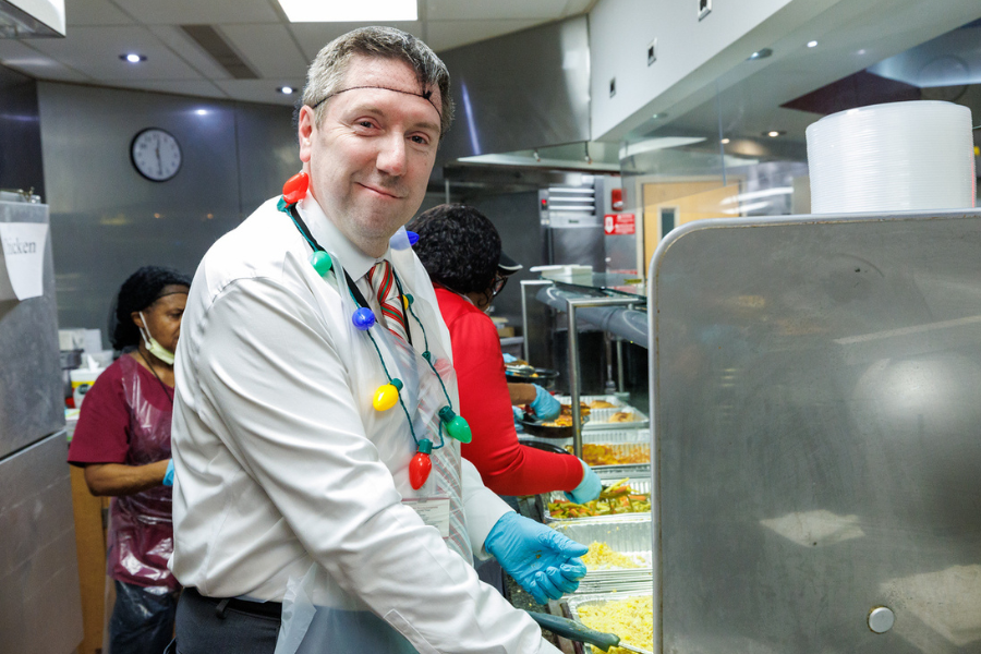 What makes serving food even more fun? A festive string of holiday lights!