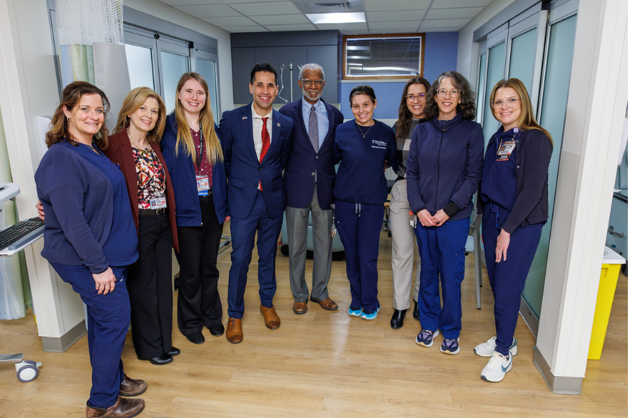 State Senator Haywood and Representative Khan with Temple Health team members in Temple Health-Chestnut Hill Hospital’s new Infusion Center.