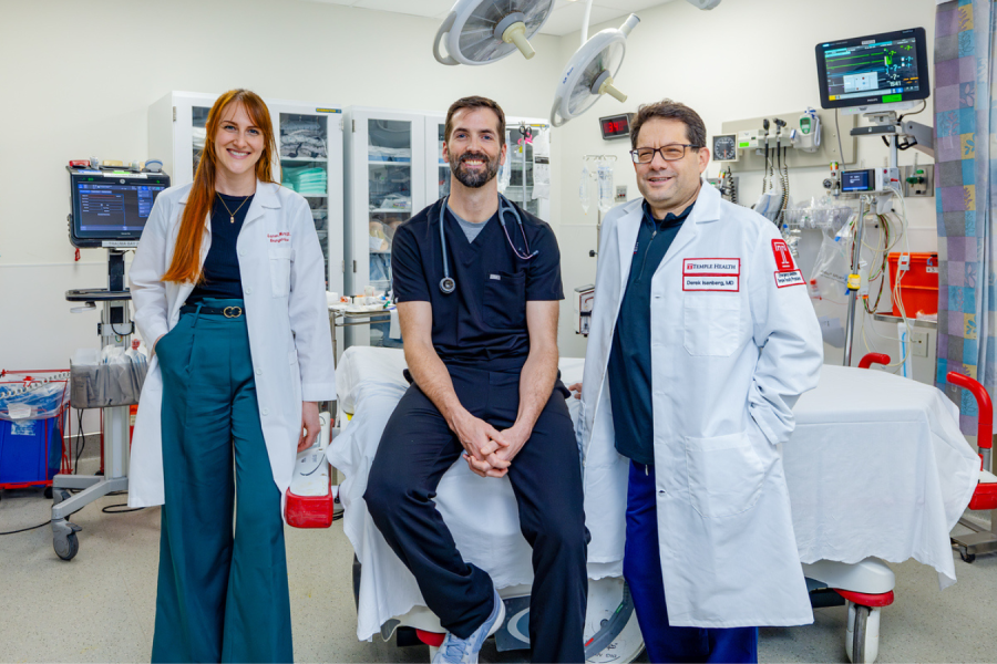 Drs. Murphy, Hart, and Isenberg combined their clinical expertise—along with the skills of the Temple Transport Team, Nursing, Pharmacy, Poison Control, and Critical Care physicians—to provide lifesaving care. 