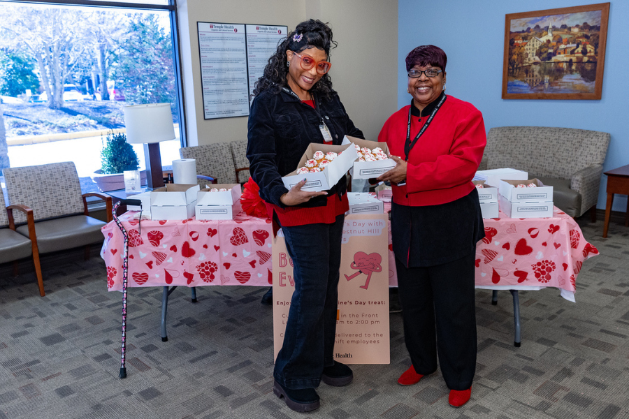 We invited our employees to enjoy freshly-baked cupcakes at Temple Health-Chestnut Hill Hospital.