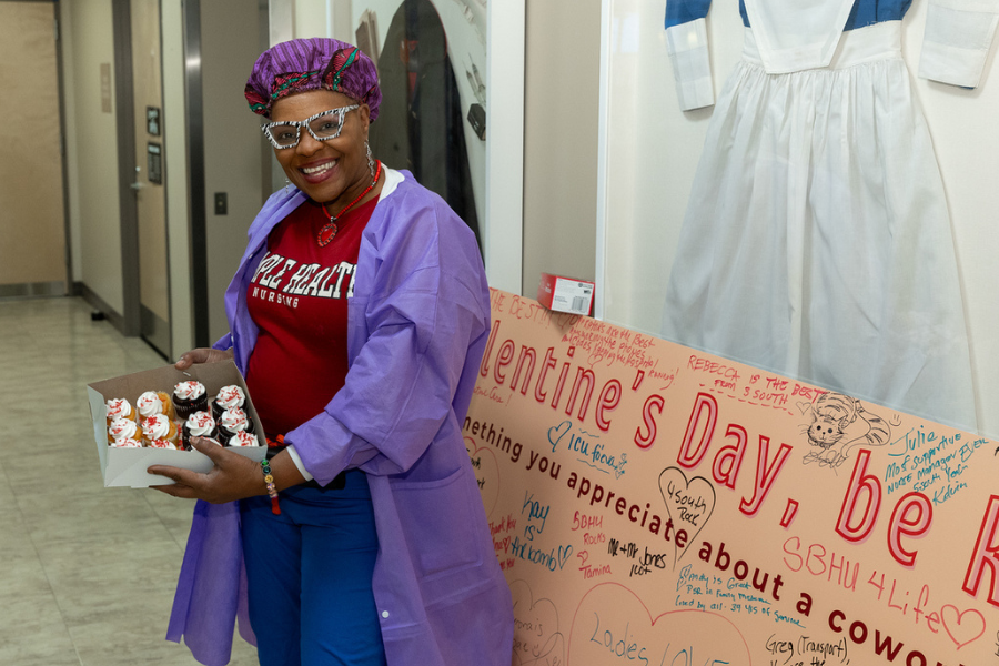 Inviting team members to enjoy a cupcake at Temple Health-Chestnut Hill Hospital.