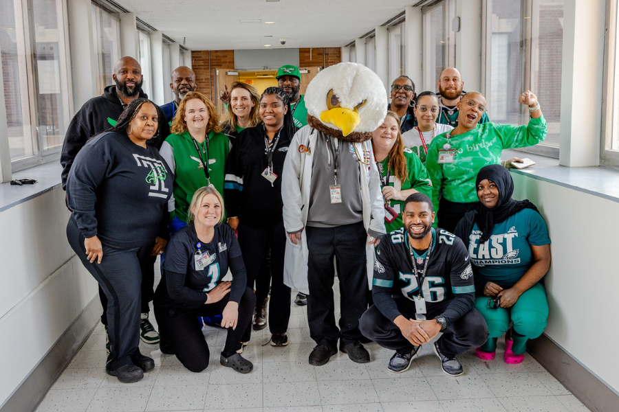 At TUH-Episcopal Campus, our teams had their own special “Eagle” visitor!