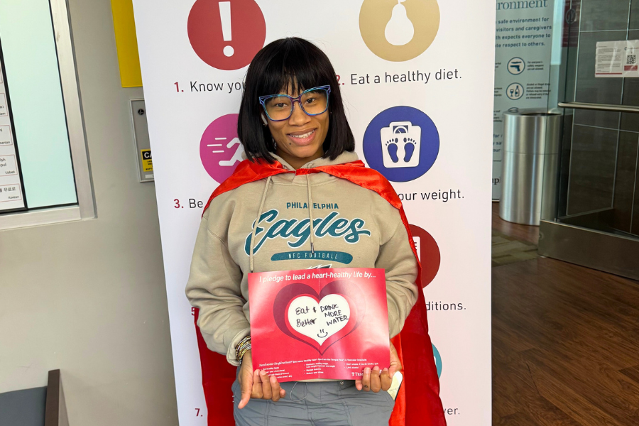 Temple employees, patients, and community members made pledges about their plans to live heart-healthy lives. 