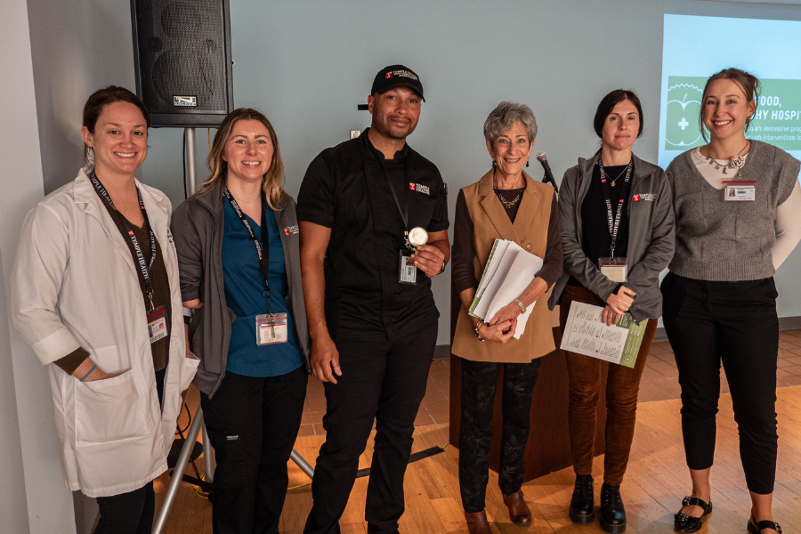 Chamberlain with members of the TUH-Jeanes Campus Dietary team.