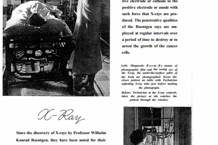 An article on the radium that was stored and utilized at Jeanes, published in a 1938 Jeanes Hospital brochure.