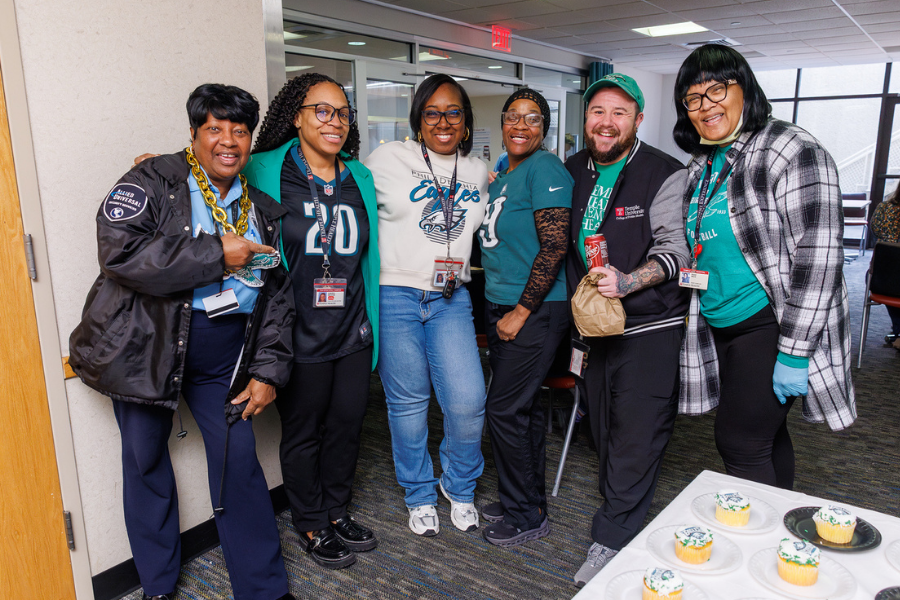 These TUH-Main Campus team members dressed to impress in their Eagles swag!
