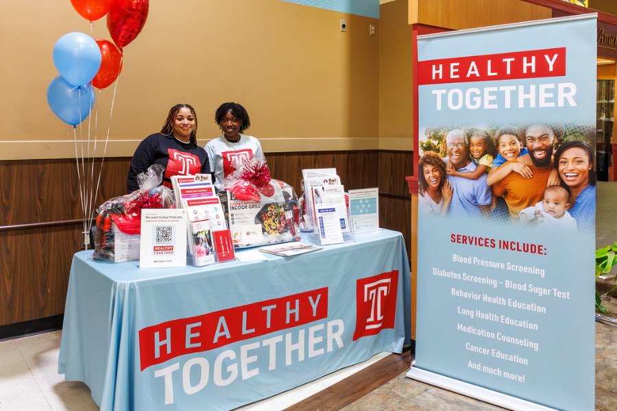 At Temple Health’s Healthy Together Hub, which opened in December 2023, team members provide screenings, testing, and health education to community members inside ShopRite of Fox Street, free of charge. 