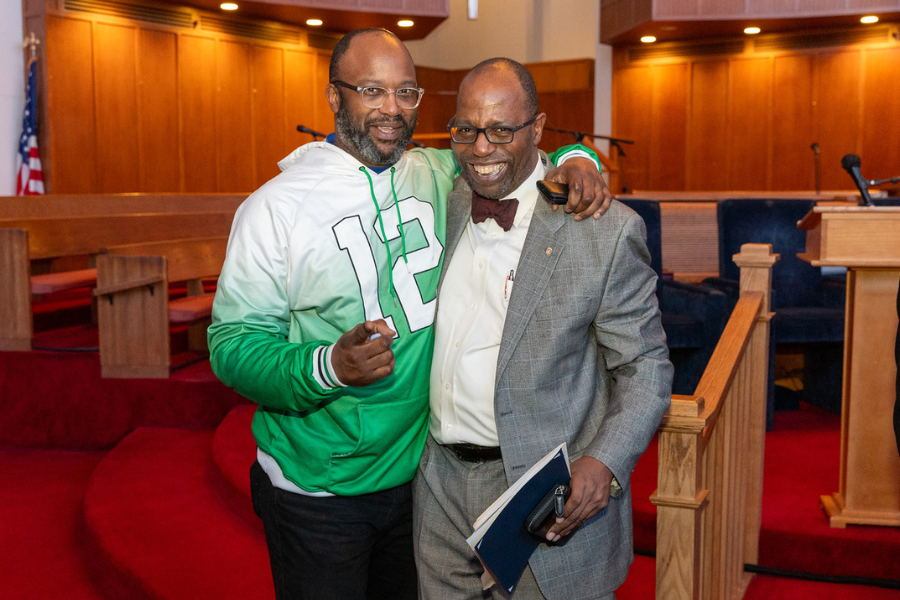 Reverend Major (right) with his son, Michael Major, Jr. (left). 