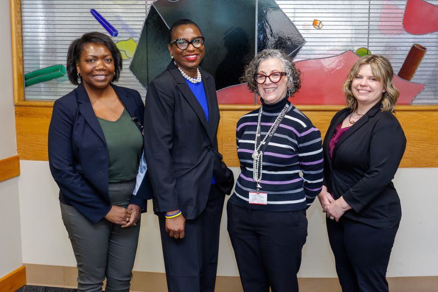 (From left to right): Towanda Record, AVP of HR Strategy at Fox Chase Cancer Center; Tanya O'Neill; Susan Wallace, Learning & Development Specialist; and Colleen Eroh.