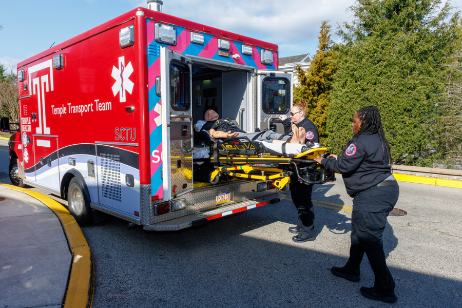 The curb provided a perfect barrier between the unloading area and the side door to the decontamination room.