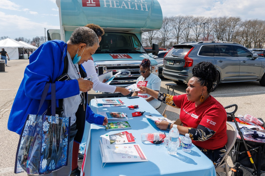Community members at the March 30th baby shower were excited to learn more about Temple Women & Families and receive educational materials. 