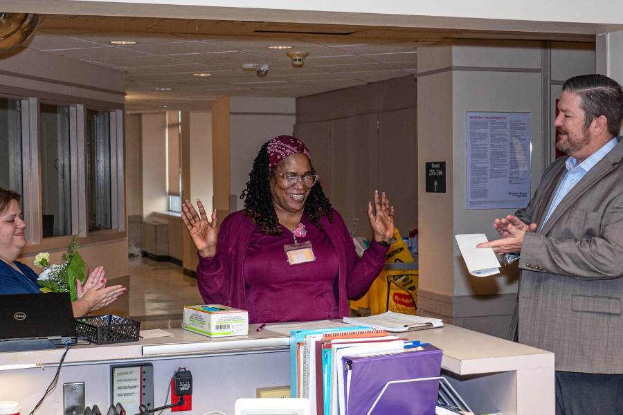 Marie-ann Wakefield celebrates receiving her BEE Award.