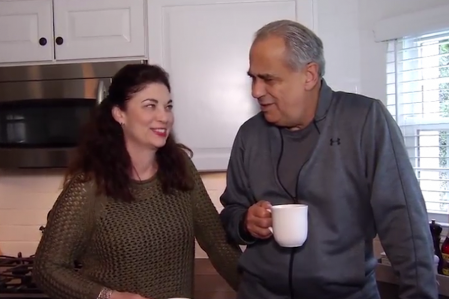 Temple patient, Frank, with his wife in the kitchen