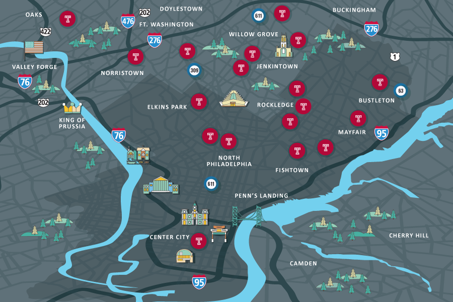 Temple Health illustration map