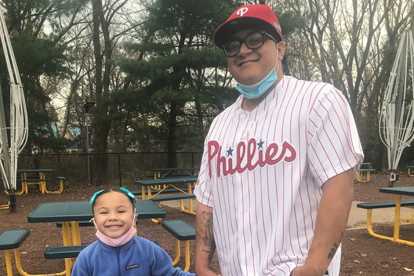 Victor with his daughter