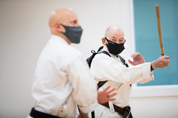 Ted N. practicing karate