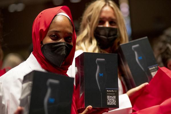 LKSOM students with Butterfly iQ Ultrasound gifts