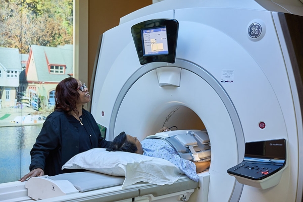Patient receiving fibroid screening