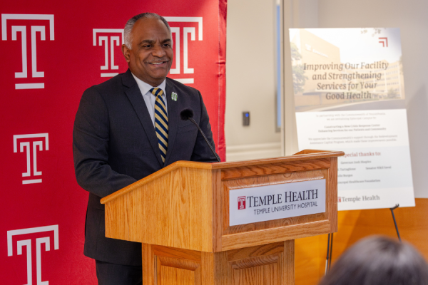 State Representative Danilo Burgos thanked Temple Health for showing up for the community where he grew up and that he now serves.