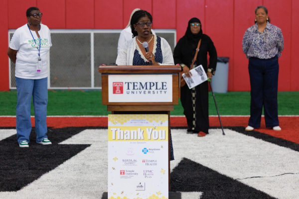 Dr. Branche delivers remarks at the Community Baby Shower.