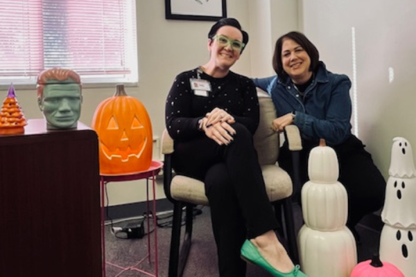 The Performance Excellence team at TUH-Episcopal and Northeastern Campuses. Francesca Bauder (left) and Michele Agozzino (right).