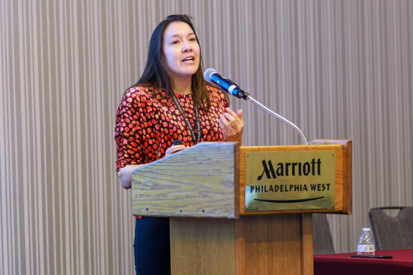 Dr. Kristin Criner presenting at the symposium.