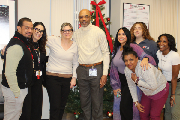 Jill Malone (center left) and her coworkers at her award ceremony.