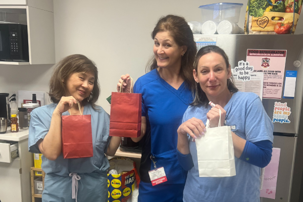 These Temple Women & Families nurses were thrilled to receive their care packages!